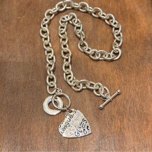 Guess Chocker Chain Necklace with Heart Charm and crystal jewelry